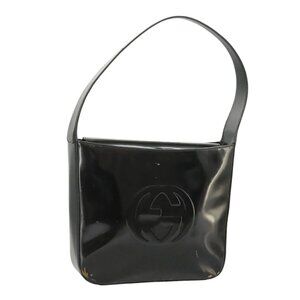 GUCCI Shoulder Bag Enamel Black Silver 000 0506 Auth